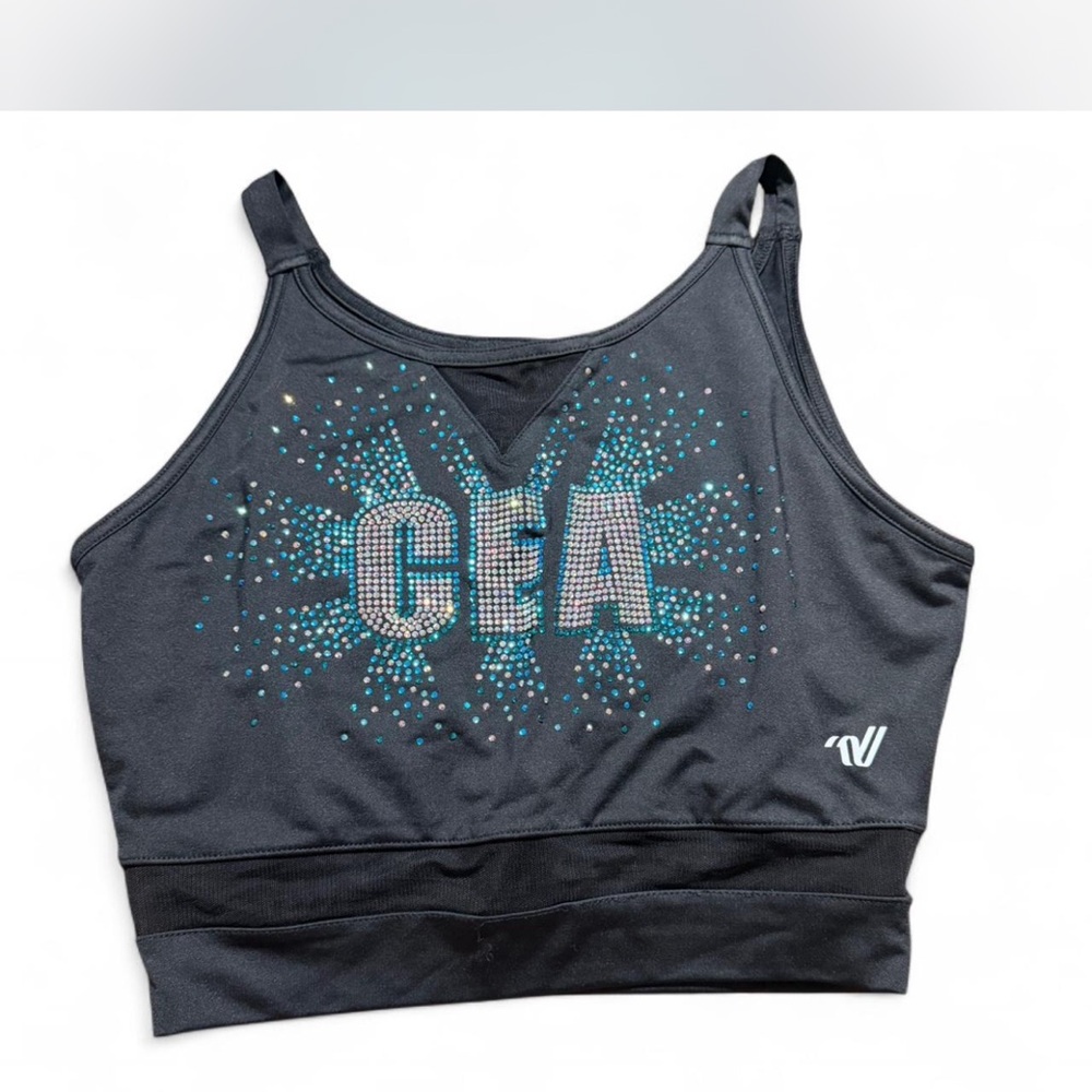 Black Crop Top With Cea Design